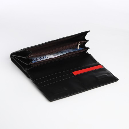 Women's wallet on a magnet, black color-4