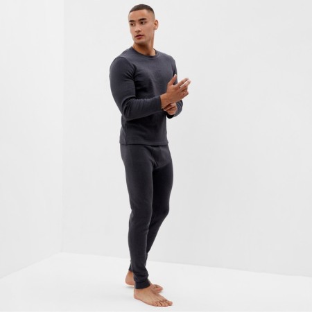 Set of men's thermo (longshilty, trousers) minku color graphite melange, river 58-7