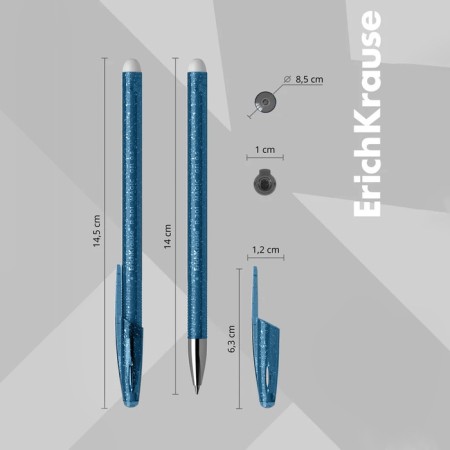 Gel handle washed Erichkrause R-301 Magic Gel, node 0.5 mm, blue ink, letter length 200 m, price for 1 pcs-3