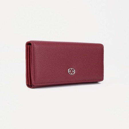 Women's wallet on a magnet, burgundy color