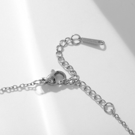 Piece "Shine" Cross in rhinestones, white color in silver, 39 cm-3