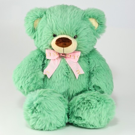 Soft toy "Bear", with a bow, 60 cm, green color