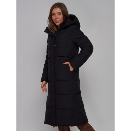 Coat insulated winter female, size 42, black color-8