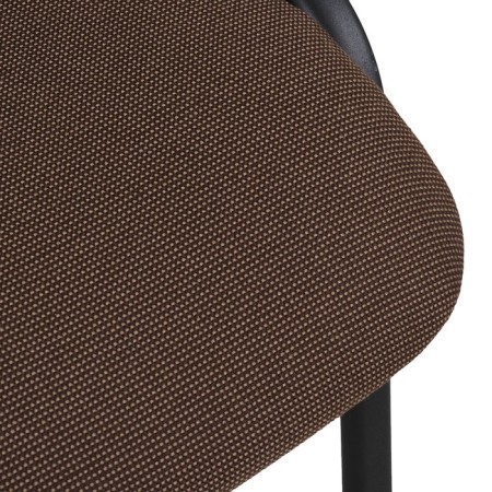 Stool "iso" the frame is black, the upholstery is brown fabric-1
