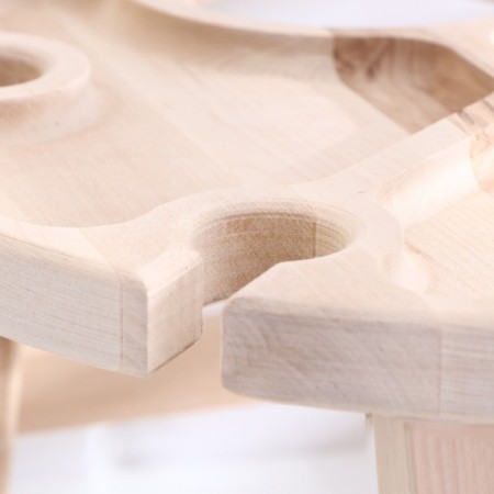 Table - tray with a menage and folding legs d = 30x2.8 cm, birch-3