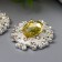 Decor for creativity Metal "Medallion Patal" yellow crystal 2.6x2.4 cm