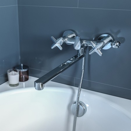 IDDIS AcRSBL2I10WA bathtub mixer, long spout, two -grab, chrome-1