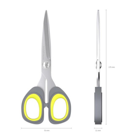 Scissors 17.5 cm, titanium, handles with anti -slip rubber inserts-1