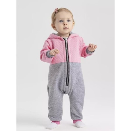 Combineson children's insulated tops "Capitane", height 62 cm, gray/pink color