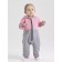 Combineson children's insulated tops "Capitane", height 62 cm, gray/pink color