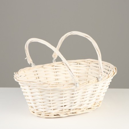Basket with mobile handles, 32 x 25 x 13 cm, willow-1