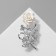 Brooch "March 8", Rose is tender, white color in silver