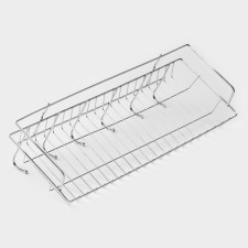 Household shelf with hooks of a share 42 × 12 × 15 cm, chrome color