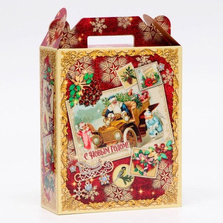 Gift box New Year's capital 17 x 7 x 25.5 cm-2