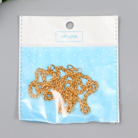 Chain with 2 carbines link thickness 0.1 cm 0.5x60 cm gold/silver mix-3