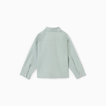 Children's shirt minku: jeans collection, mint color, height 152 cm-12
