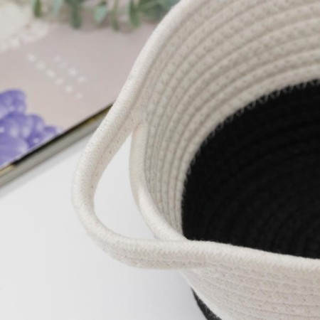 Basket for storage of handmade wicker "Rita", 30 × 20 × 13.5 cm, black color-2