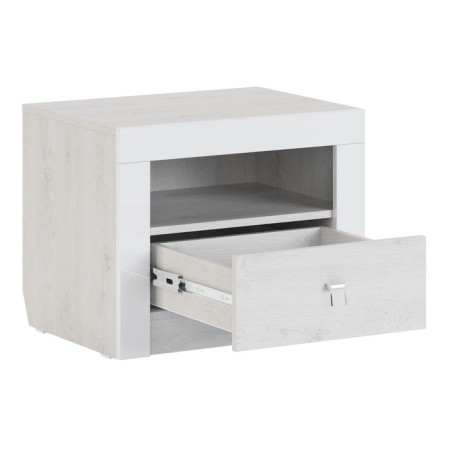 Bedside table "Amelie No. 2", 470 × 432 × 584 mm, color ash anchor light / white gloss-1