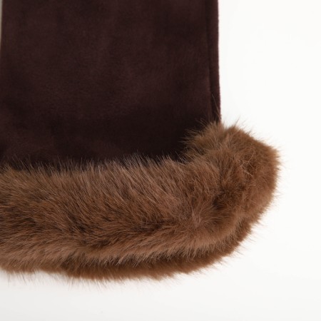 Gloves are female, dimensionless, without insulation, brown color-2