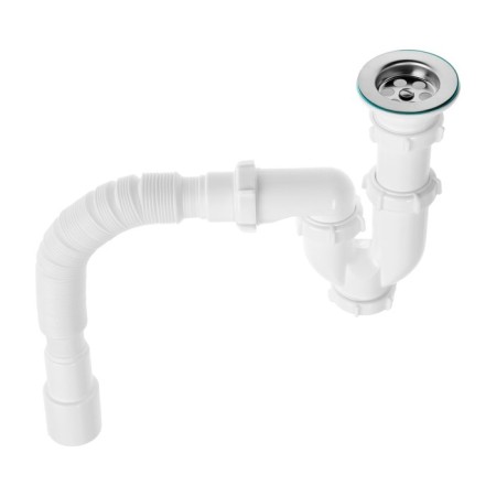 Aquant siphon for washing, 1 1/2 "x 40 mm, direct -flowing with a meter, with a corrugation 40x40/50 mm
