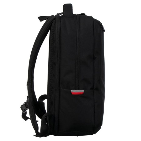Youth backpack, 41.5 x 29 x 18 cm, Grizzly 134, ergonomic back, laptop compartment, black/red RU-134-1-2