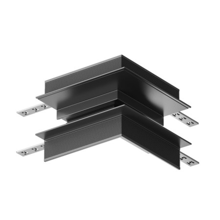 External Corner Connector for the built-in track system Technical tra004OCL-22B, 10x10x8.5 cm, black color is black