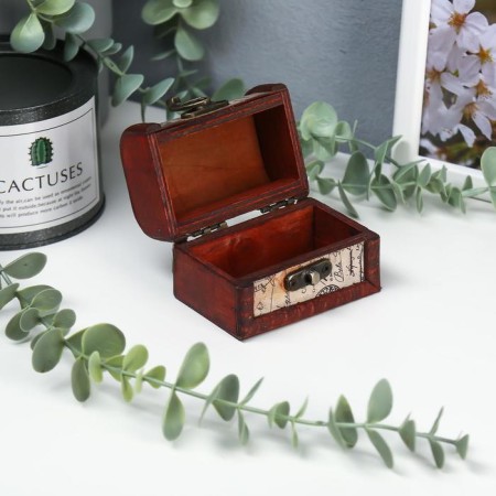 Casket wood chest "Blooming city" 6x8x5.5 cm-1