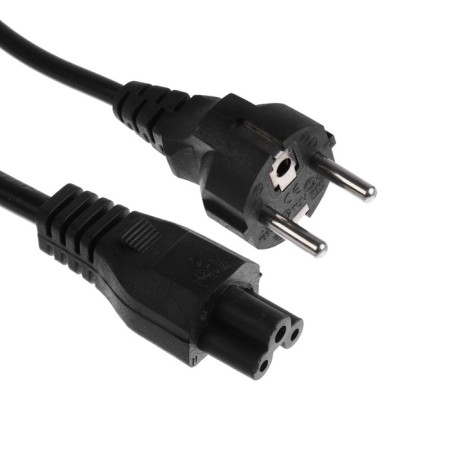Power cable Luazon KDGN-006, SCHUKO-C5, 10 A, 1 m, 3 residential, black