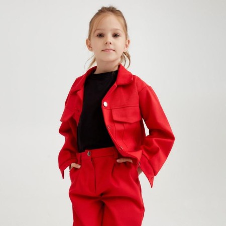 Jacket for Minaku girl: Casual Collection Kids, red color, height 116cm-5