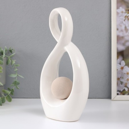 Souvenir ceramics "Infinity and ball" Sand-white 14.5x5x25.5 cm-3