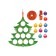 New Year! Model made of wood "Fir tree team. Multi -colored balls "
