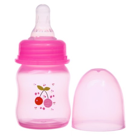 A bottle for feeding is colored, classic throat, 60 ml., From 0 months., Mix drawing for a girl-3