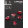 Rhinestones in DACs (set 5 pcs), 6 × 10mm, red color in silver