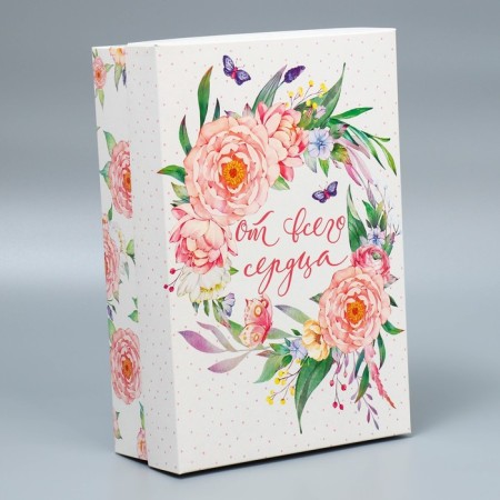 Gift folding box, packaging, "flowers", 30 x 20 x 9 cm-2