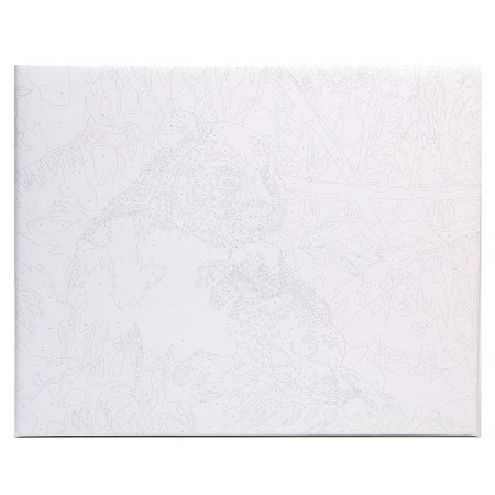 Picture on numbers on canvas with a subframe of Panda. Mom and baby ", 40 x 50 cm-1