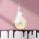 Candle in the Manhattan cake, number "6", white with gold, 5 cm