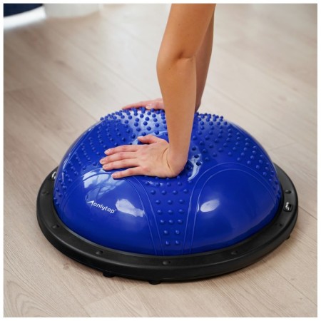 Half -sphere BOSU gymnastic onlytop, massage, with a pump, 55x25 cm, blue color-9