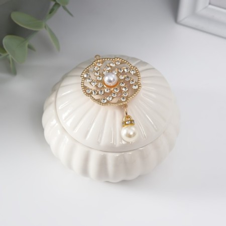 Coramics Coramics "Flower Spiral" with pearls 8.5x8.5x6 cm