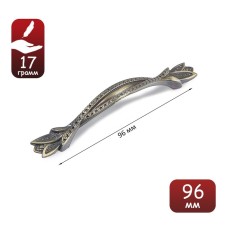 Tundra handle PC178, m/o 96 mm, bronze color