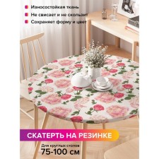 Tables on the table “Queen of Flowers”, round, oxford, elastic band, size 120x120 cm, diameter 75-100 cm