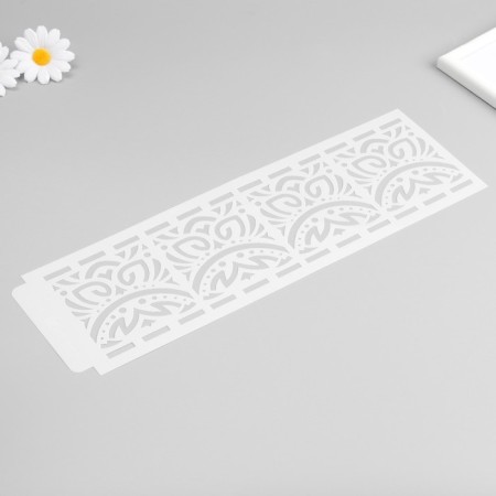 Tencil of border plastic "Geometric ornament" 40x12 cm-3