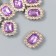 Decor for creativity plastic, rhinestones "octagonal medallion" nr 10 pcs Violet 1.8x2.4 cm