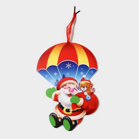 Decorative decoration (suspension) "Santa Claus and Bear" 24.5x17 cm-4