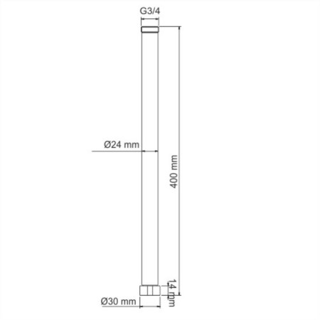 Extension cord for the shower kit Wasserkraft A133, stainless steel, chrome-1
