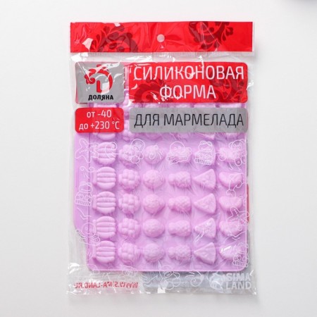 Form for marmalade Dolyan Fruit boom, silicone, 18.5 × 17.5 cm, 42 cells (2.2 × 2.2 cm), pink color-6