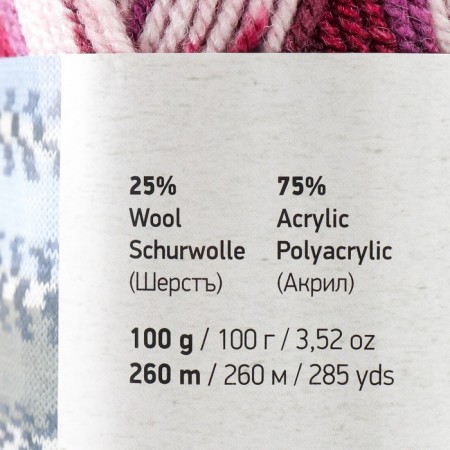 Yarn "Crazy Color" 25% wool, 75% acrylic 260m/100g (168 print)-3