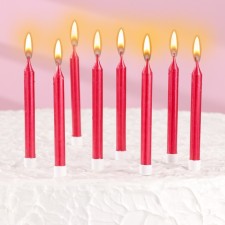Set of candles for the Manhattan cake, 9 cm, 8 pcs, 24 minutes, ruby ​​metallic