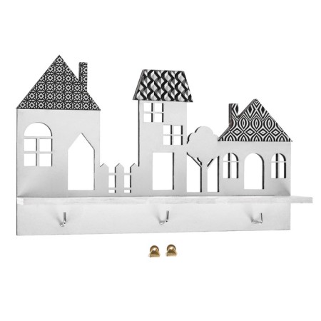 The keywood is wall -mounted with the shelf "houses".-2
