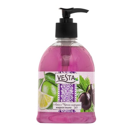 Vesta 2 liquid soap in 1 Lime and Black Currant, 500 ml