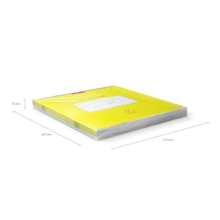 Notebook 12 sheets in the Erichkrause line "Classic Bright", cover coated cardboard, OFSET block 100% whiteness, yellow-4
